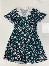 Shirt Collar Vintage Style Short Sleeve Floral Printed Dress