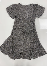 Draped Short Sleeve Floral Printed Mini Dress