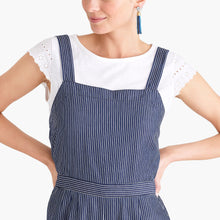 J CREW-CHAMBRAY CROSS-BACK JUMPSUIT IN STRIPE