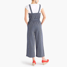 J CREW-CHAMBRAY CROSS-BACK JUMPSUIT IN STRIPE