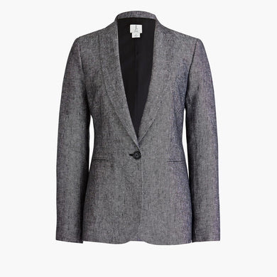 J CREW-ONE-BUTTON LINEN BLAZER