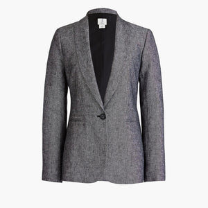 J CREW-ONE-BUTTON LINEN BLAZER