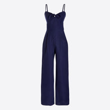 J CREW-TIE-FRONT JUMPSUIT IN LINEN-COTTON