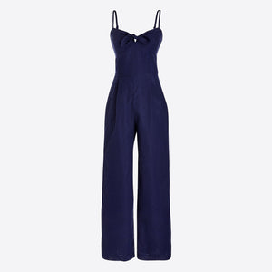 J CREW-TIE-FRONT JUMPSUIT IN LINEN-COTTON
