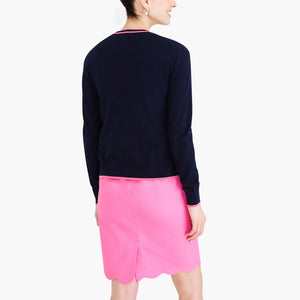 J CREW-TIPED CARYN CARDIGAN SWEATER