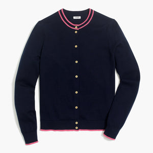 J CREW-TIPED CARYN CARDIGAN SWEATER