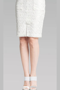 High Waisted Classic Skirt - White