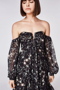 Nicole Miller - Midnight Sky Off The Shoulder Dress