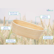 ViBelle 10 Inch Premium Oval Bread Proofing Basket Set