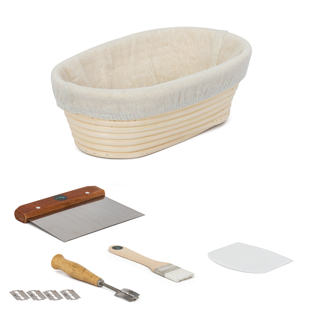ViBelle 10 Inch Premium Oval Bread Proofing Basket Set