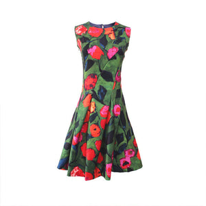 SCANDINAVIA-Sleeveless Floral A-line Dress