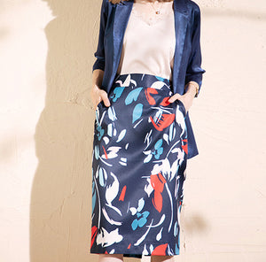 SCANDINAVIA-Printed Pencil Skirt