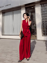 SCANDINAVIA-Sleeveless V-neck Wide Leg Jumpsuit