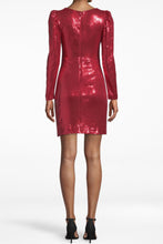 Nicole Miller - Sequin Long Sleeve Surplice Dress