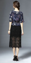 Silk Printed top and Lace skirt Dress