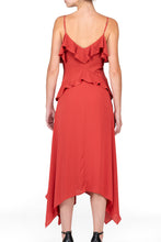 BCBG Maxazria - Sleeveless Ruffle Acent Asymmetrical Hem V-neck Dress