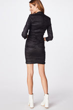 Nicole Miller- Solid Techno Metal V Neck Dress