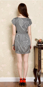Stripe Printed Silk Dress