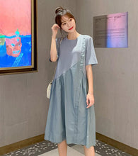 TWO PEARS-Short Sleeve Oversized Shift Dress