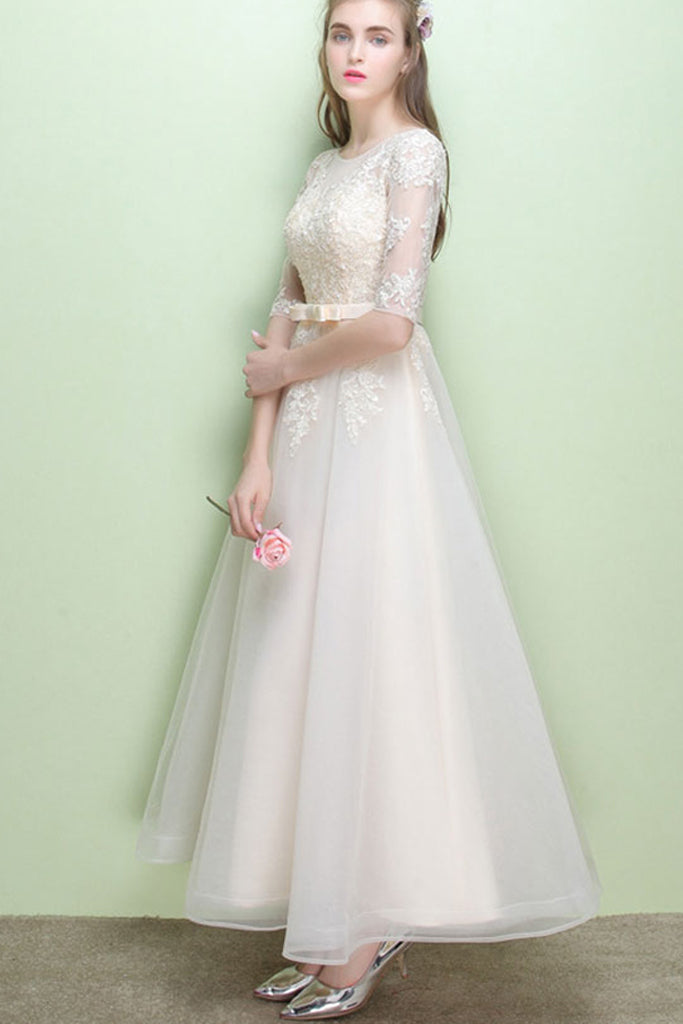 HALF SLEEVE EMBROIDERED TULLE MAXI DRESS Vicky and Lucas