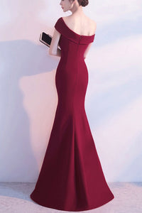 SURPLICE SHOULDER HIGH SLIT FISHTAIL HEM MAXI DRESS