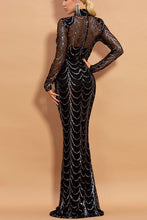 Long Sleeve Sequin Maxi Dress