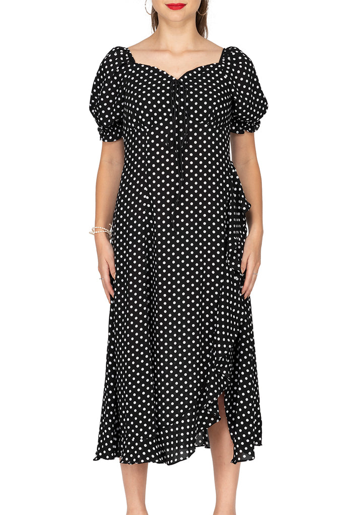 slim fit dress slacks Minimalist Solid Sweetheart Neck Drop Waist Fit and Flare Midi Cami Su – El  Merrist Store main image 0