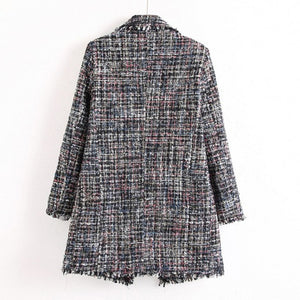 Beaded Tweed Midi Coat