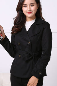 Double Breasted Waist Belted Coat