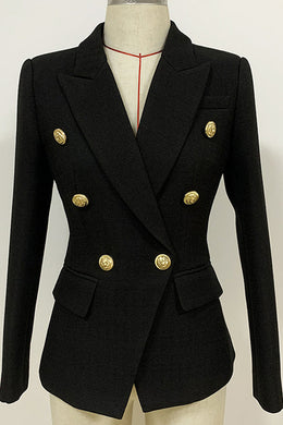 Double Breasted Lapel Collar Midi Coat - S in Clearance
