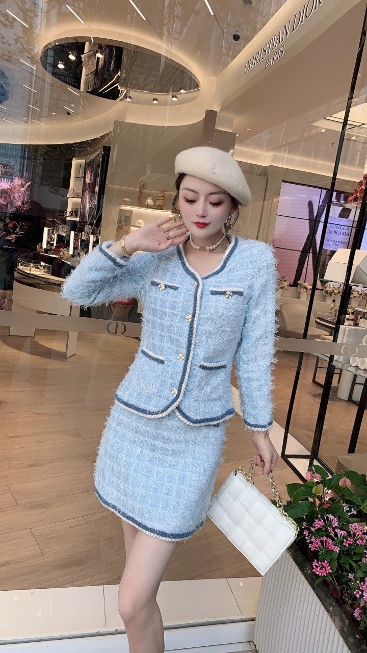 Vicky and Lucas Chanel Style Coat and Skirt Two-Piece Set