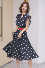 Sleeveless Dot Print Fit&Flare Dress