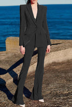 One Buckle Coat and Bell Leg Pants Suit Set