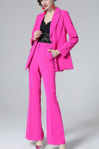 One Buckle Coat And Bell Leg Pants Two-piece Suit