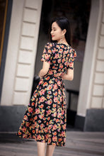 Sweetheart Neck Floral A-line Dress