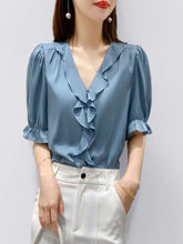V-neck Ruffle Accent Top