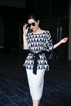 Short Batwing Sleeve Waist Belted Blouse