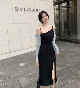 Spaghetti Strap Side Slit Dress