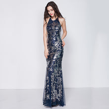 Jodie Backless Embroidered Sequin Maxi Dress