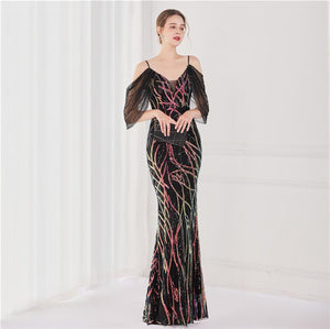 Taylor Cap Sleeve Sequin Maxi Dress