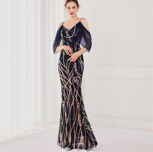 Taylor Cap Sleeve Sequin Maxi Dress