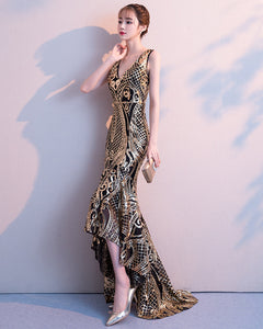 Sonia Sleeveless Sequin High-low Maxi Dress