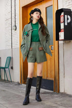 Button Down Coat and Shorts Two-piece Set