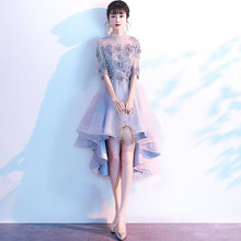 Elegant Fashion Half Sleeve Beaded Flower Chiffon Party Evening Dress