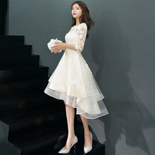 Elegant Fashion Half Sleeve Lace Appliques Short Simple Wedding Dress