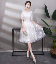 Short Sleeve Lace Tulle Little Dress