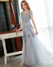 A line Lace Pleating Long Dress