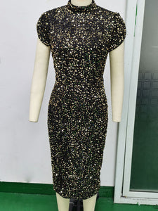 Fashionable sexy with sequin fit dress