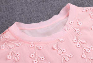 Cap Sleeve Embroidery Silk Top