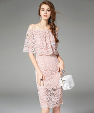 Vintage Off-the-shoulder Layered Lace Dress